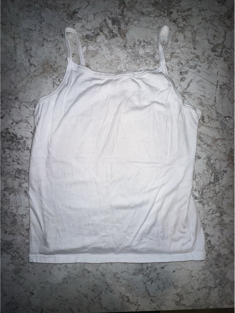 Hanes Women’s White Spaghetti Strap Camisole Tank Top Size S Stretch